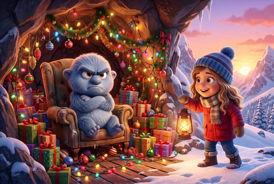 A criança dentro da história, com o Resmungão